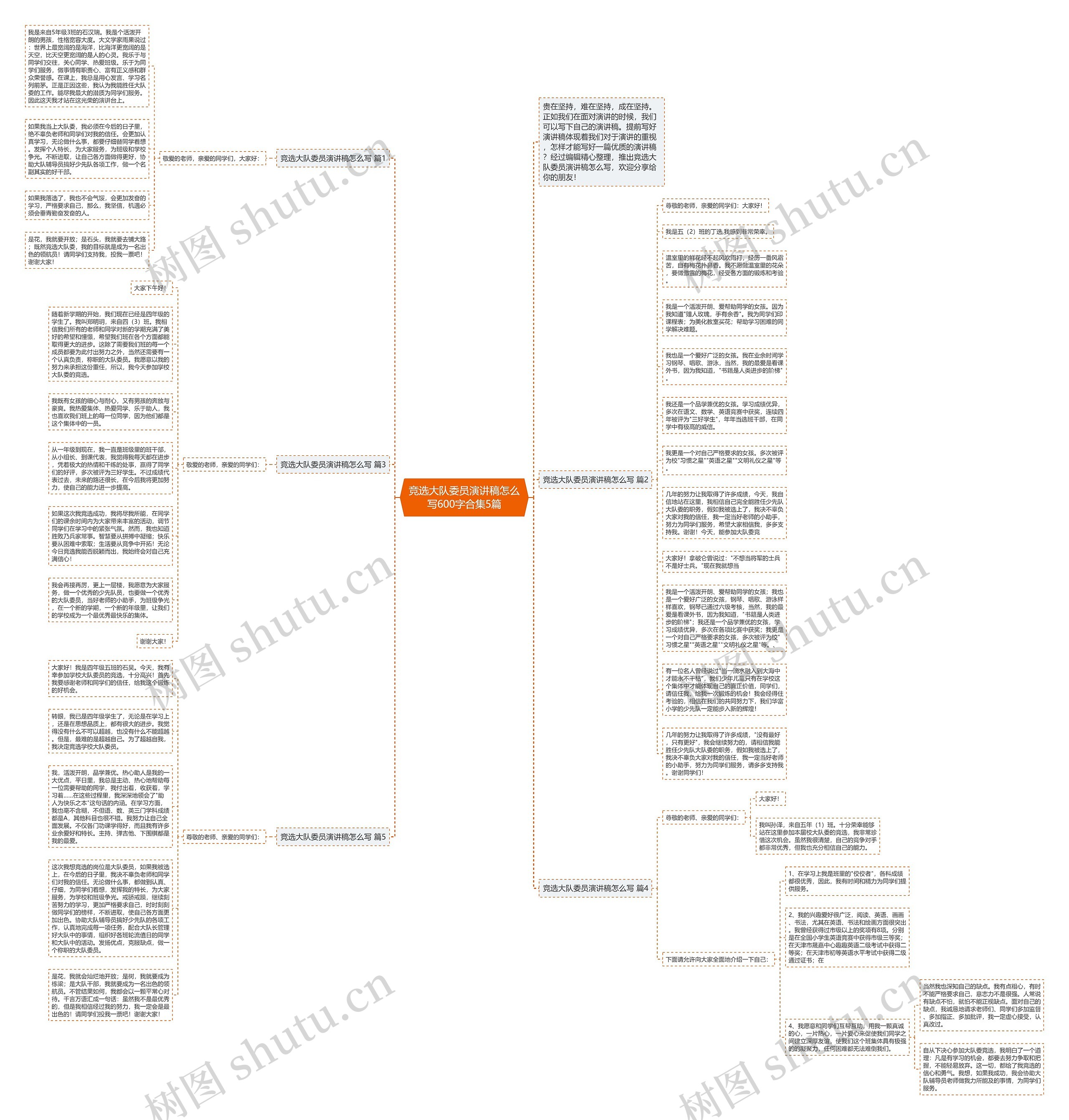 竞选大队委员演讲稿怎么写600字合集5篇思维导图
