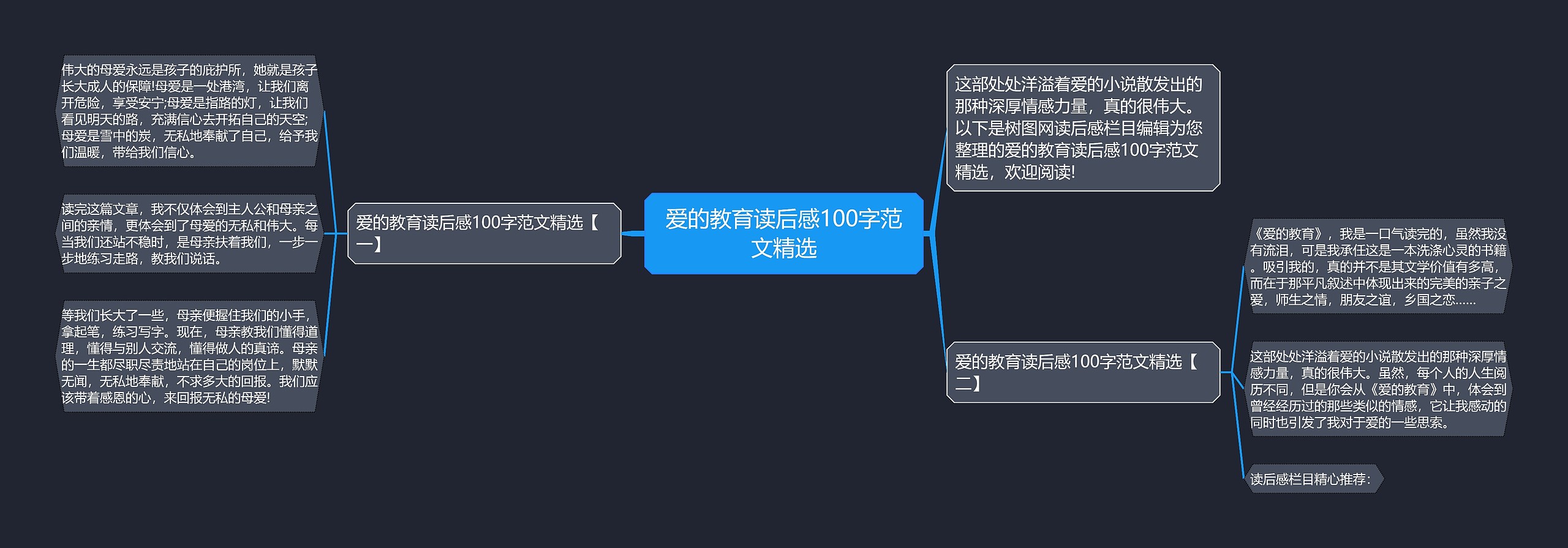 爱的教育读后感100字范文精选思维导图