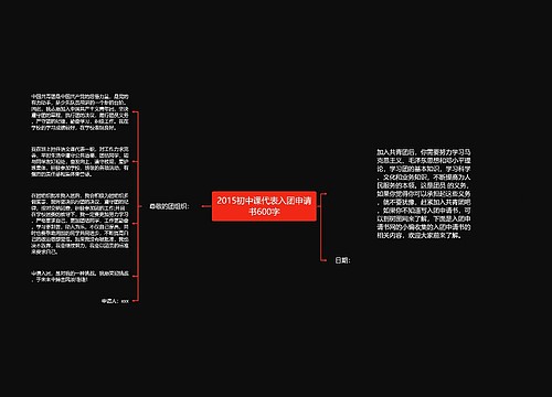 2015初中课代表入团申请书600字