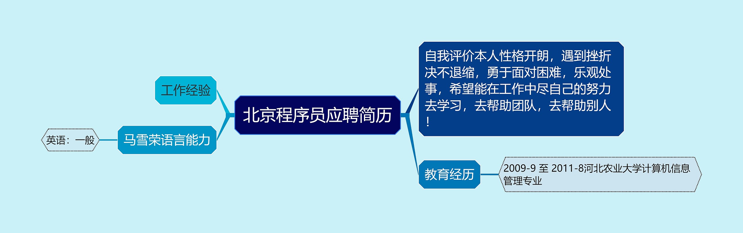 北京程序员应聘简历思维导图