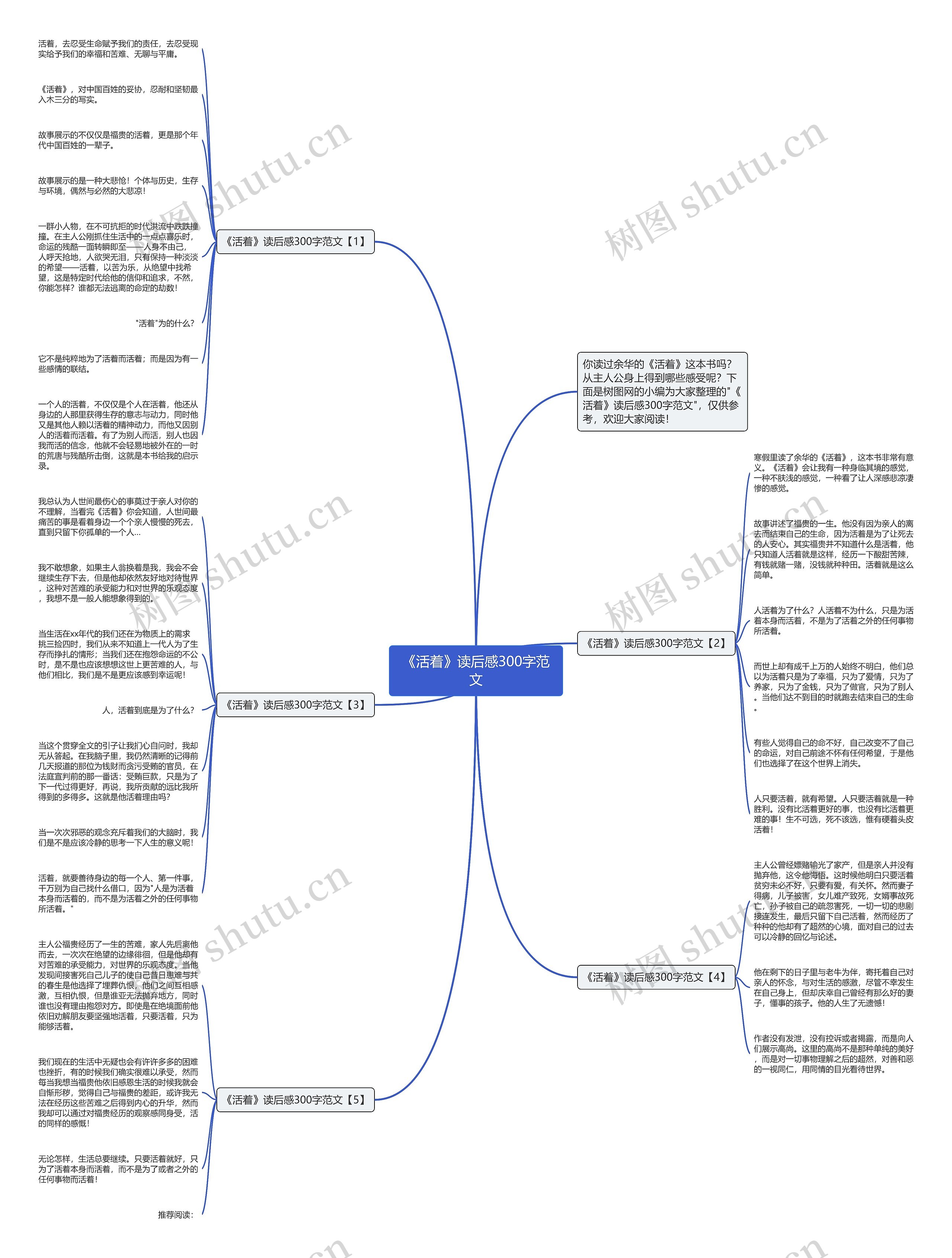 《活着》读后感300字范文思维导图