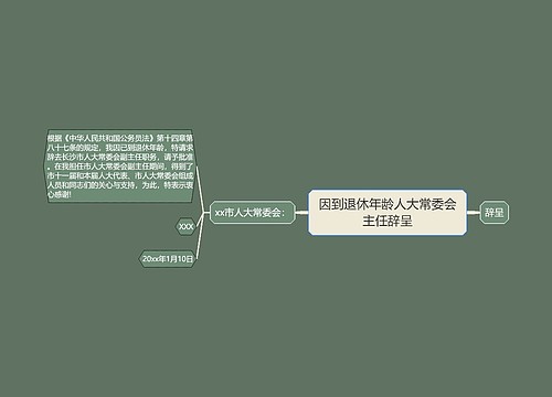 因到退休年龄人大常委会主任辞呈