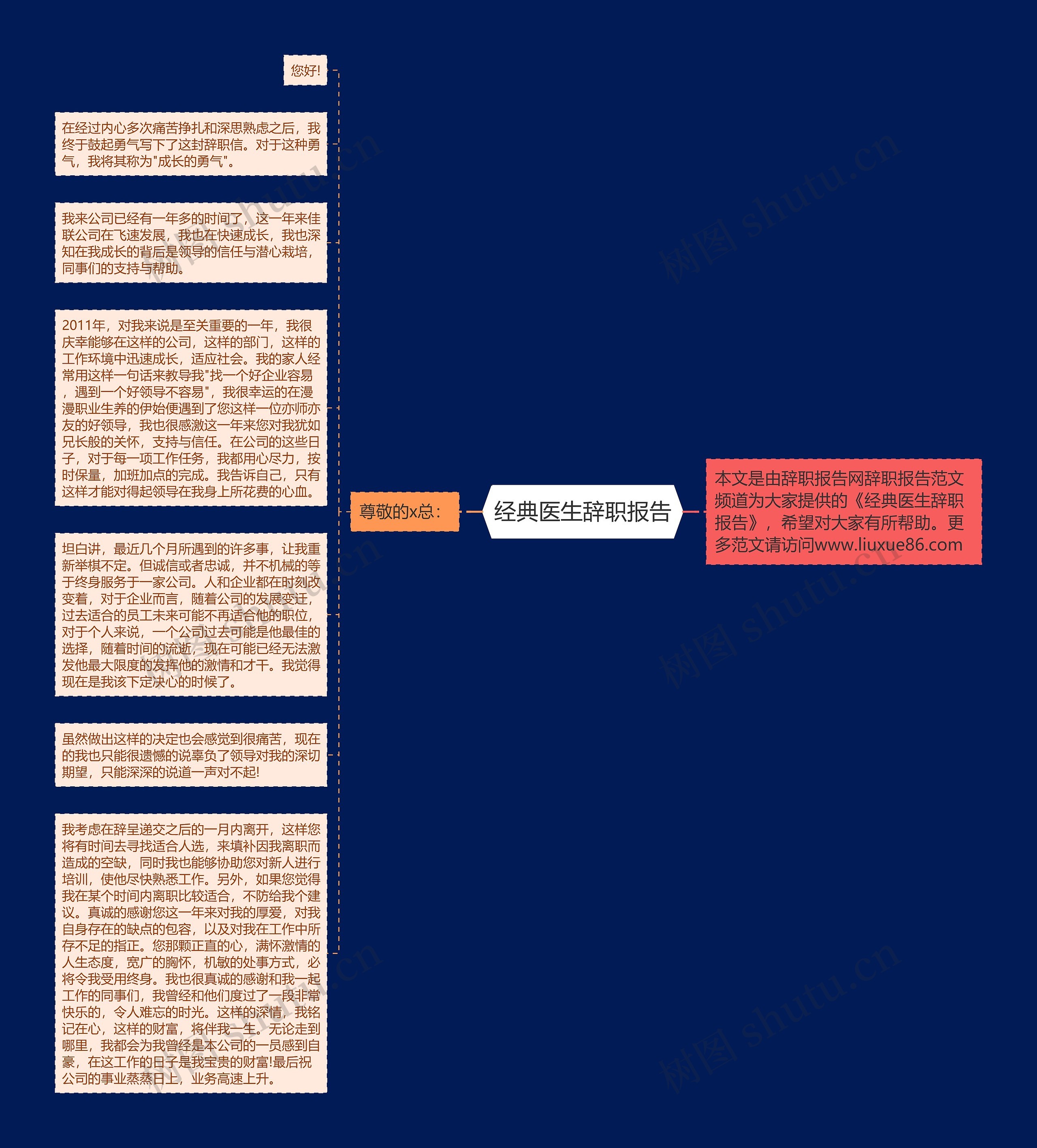 经典医生辞职报告思维导图