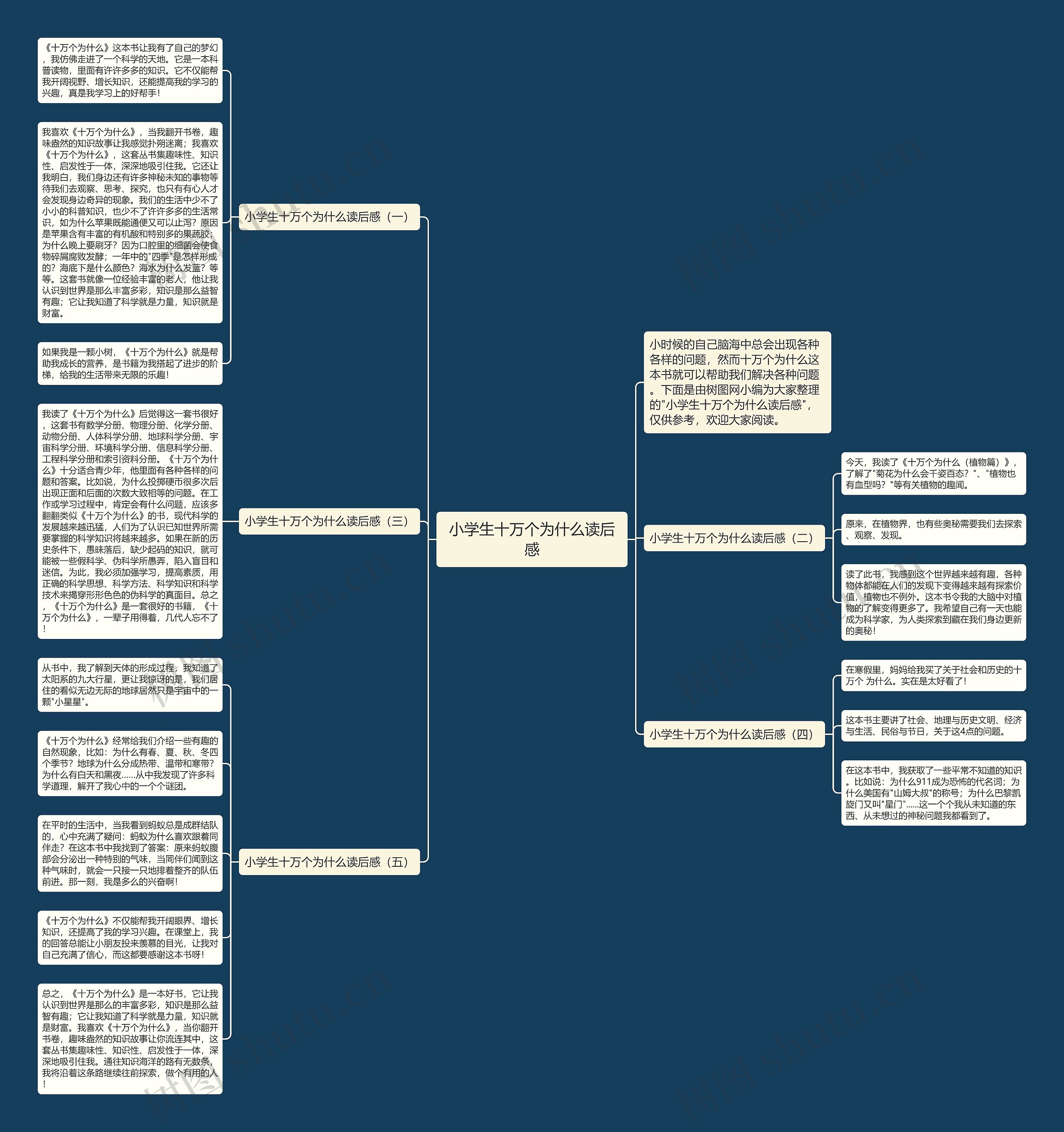 小学生十万个为什么读后感思维导图