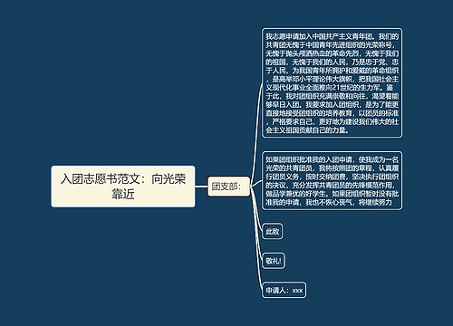 入团志愿书范文：向光荣靠近