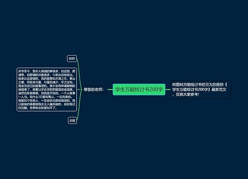 学生万能检讨书200字