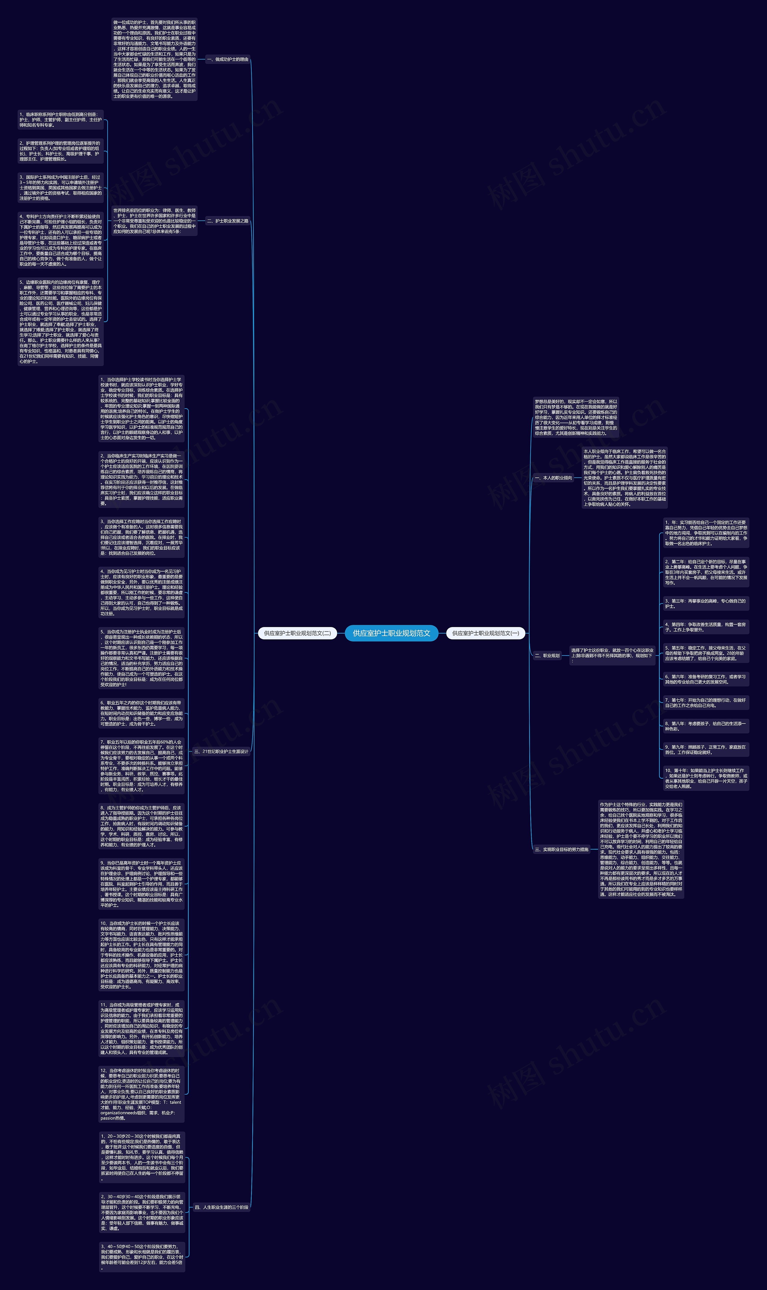 供应室护士职业规划范文思维导图