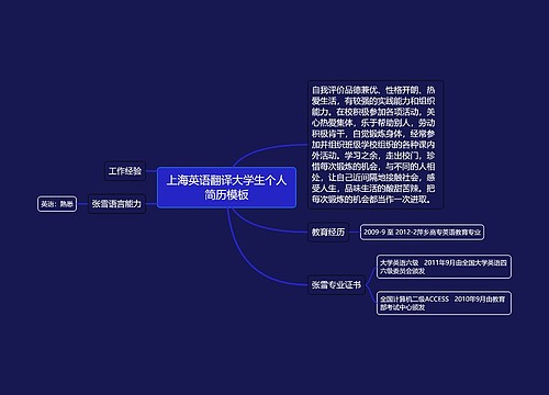 上海英语翻译大学生个人简历模板