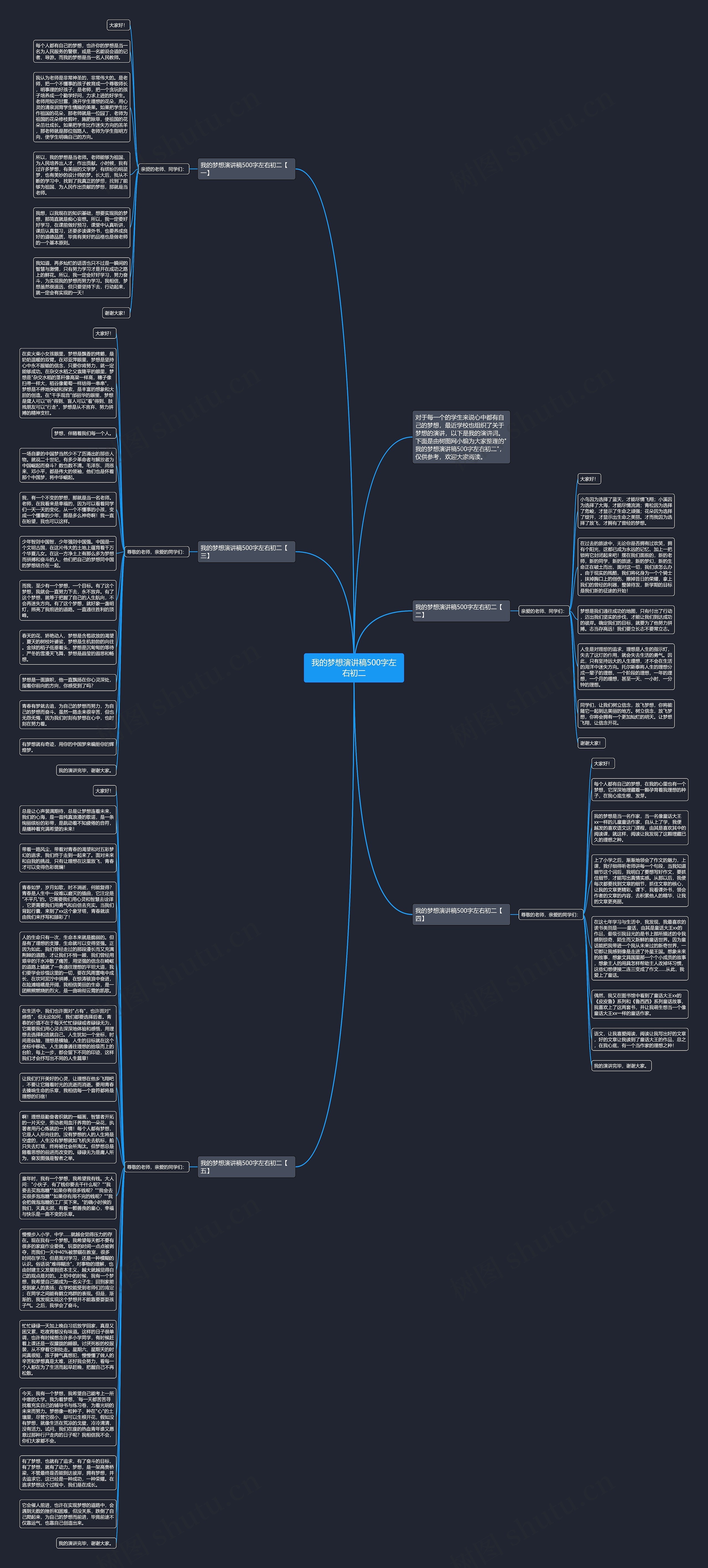 我的梦想演讲稿500字左右初二思维导图