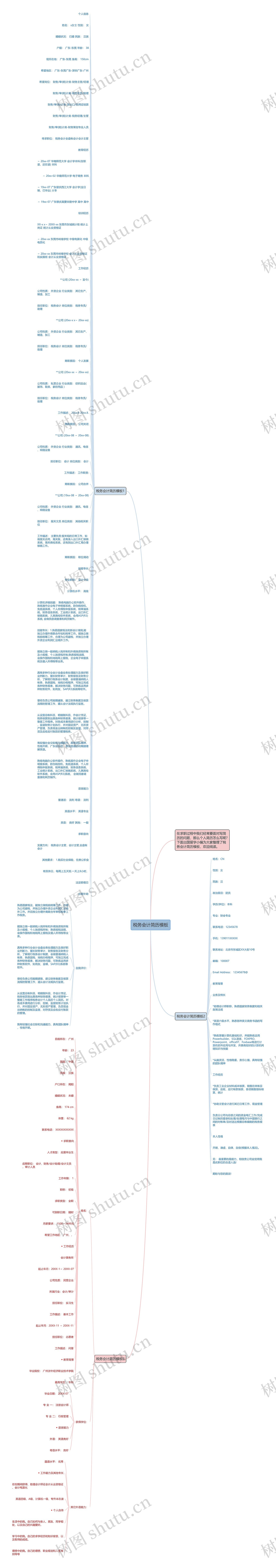 税务会计简历思维导图
