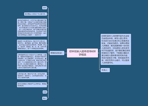 初中班长入团申请书600字精选