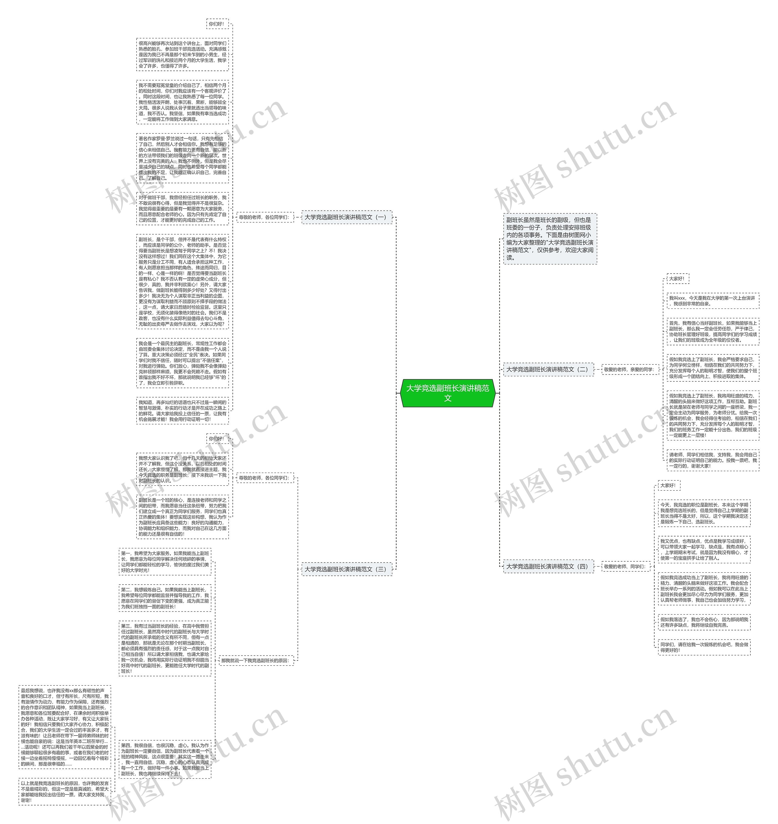 大学竞选副班长演讲稿范文思维导图