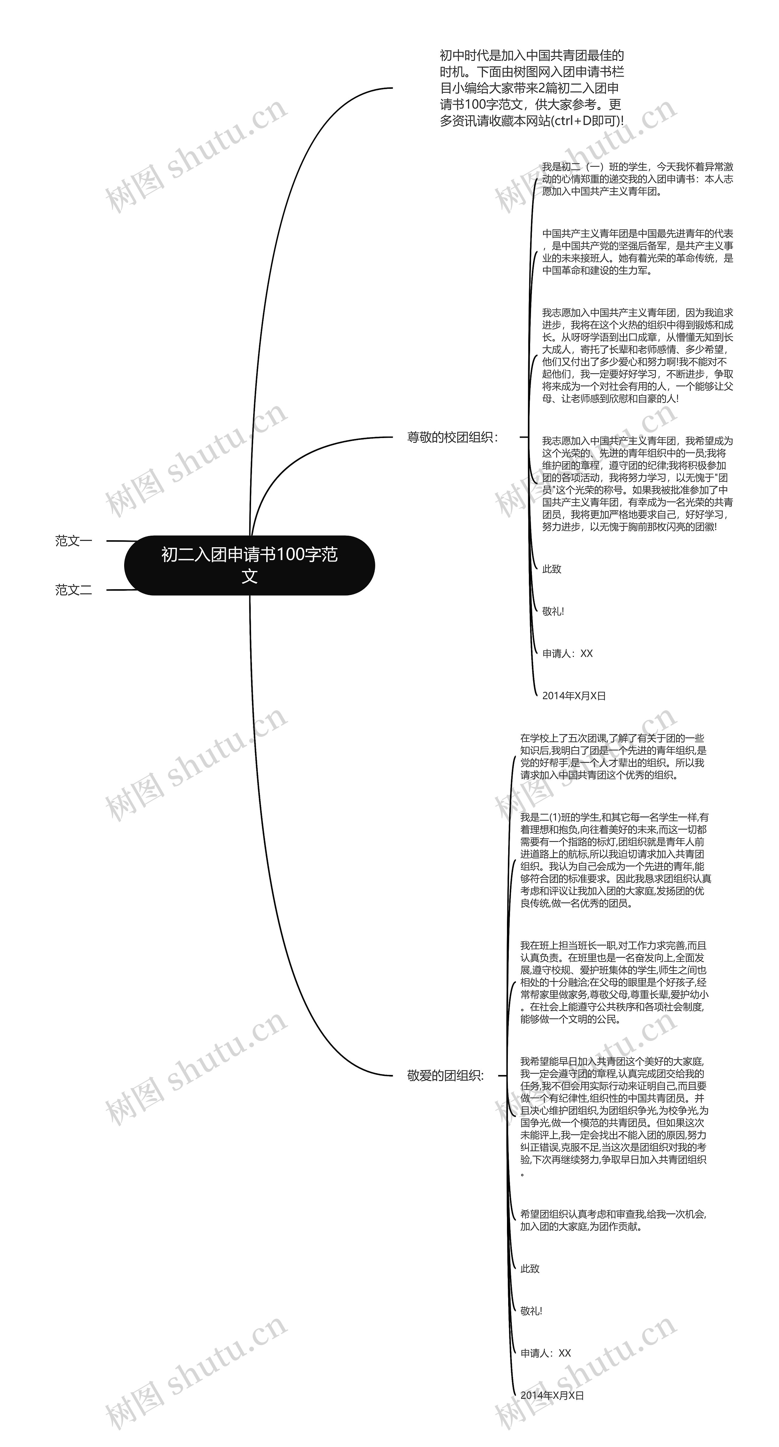 初二入团申请书100字范文