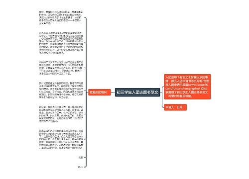 初三学生入团志愿书范文