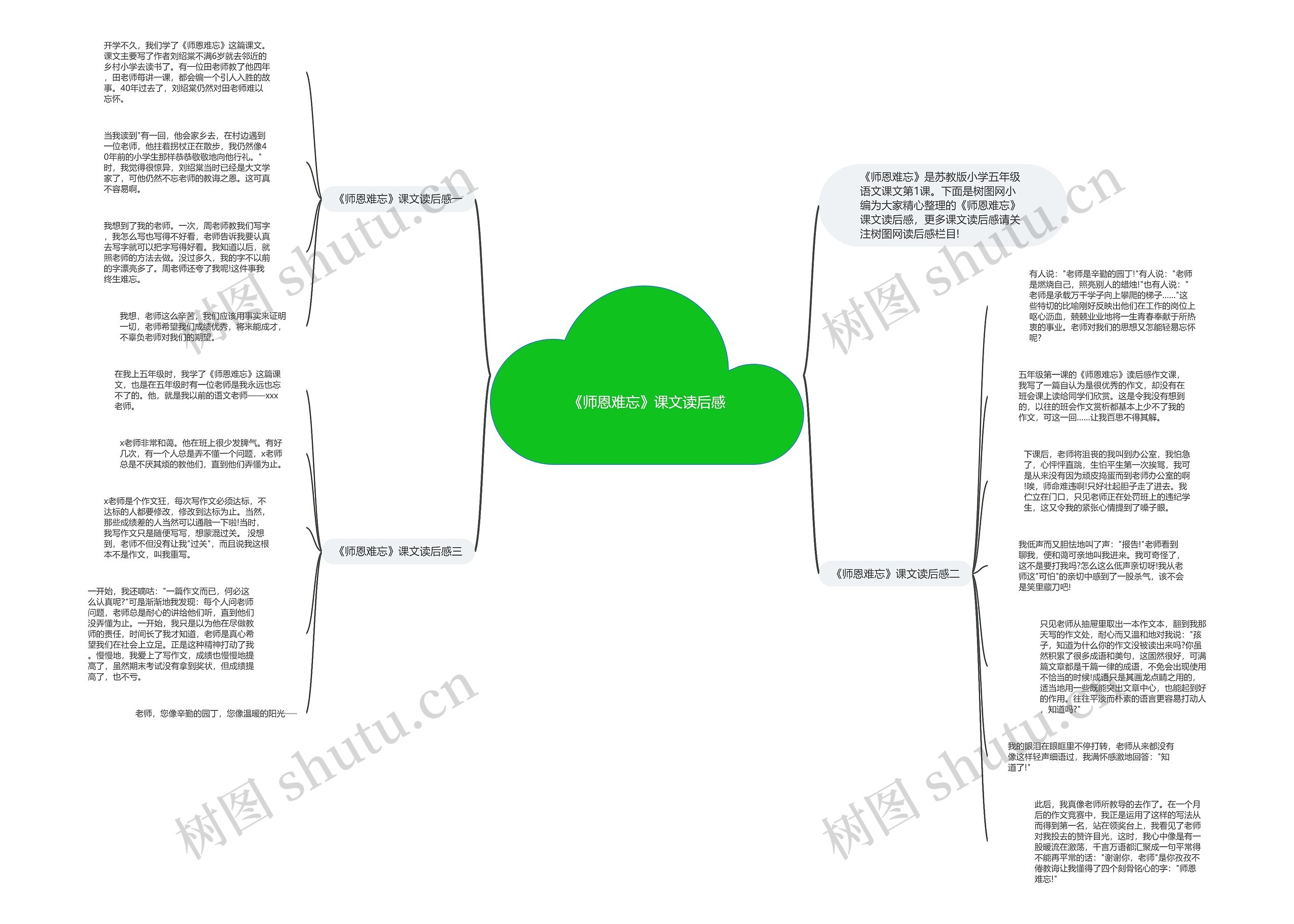 《师恩难忘》课文读后感思维导图