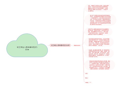 初三学生入团申请书范文500字