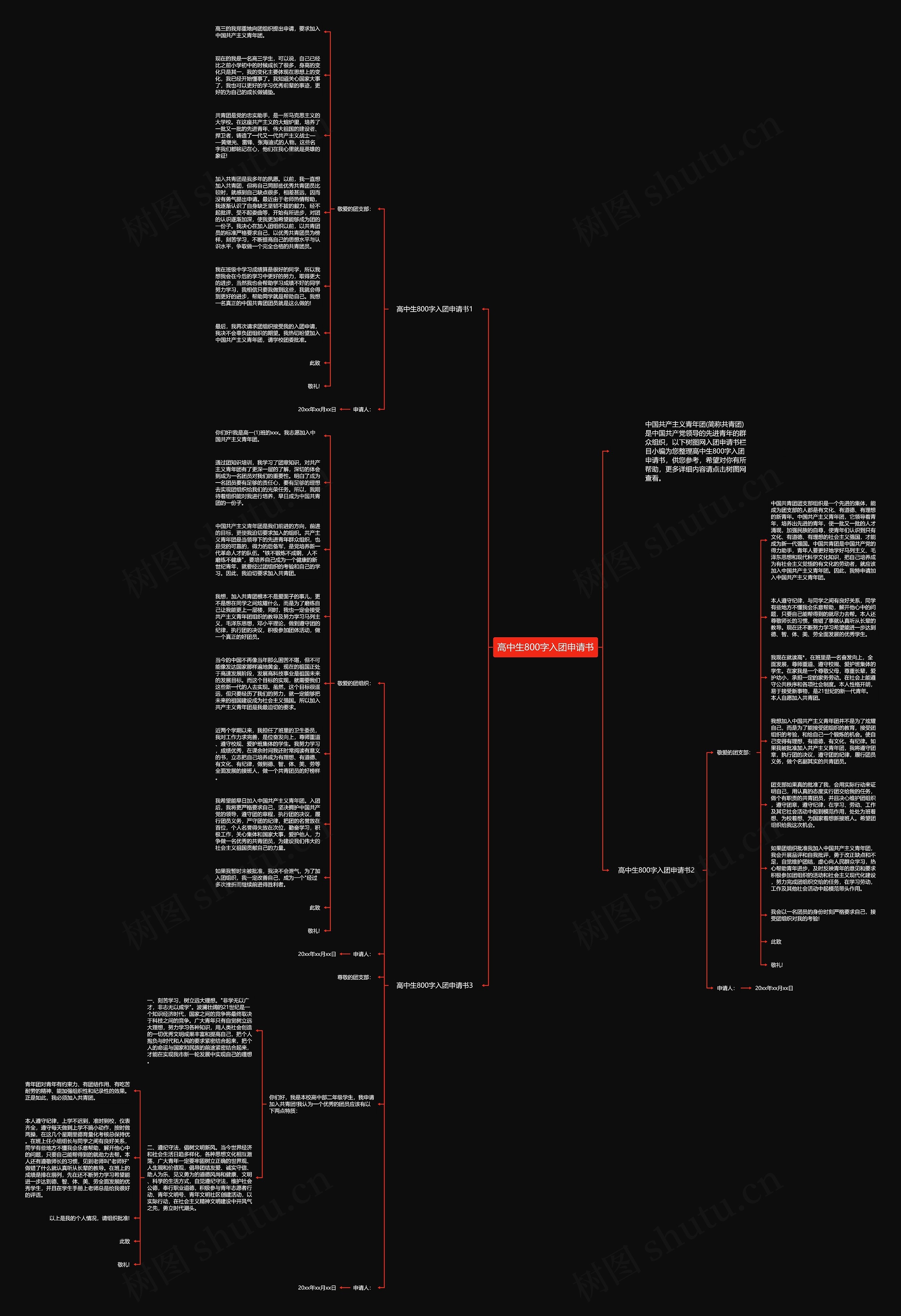 高中生800字入团申请书