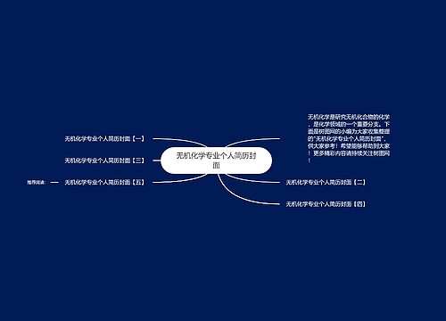 无机化学专业个人简历封面思维导图