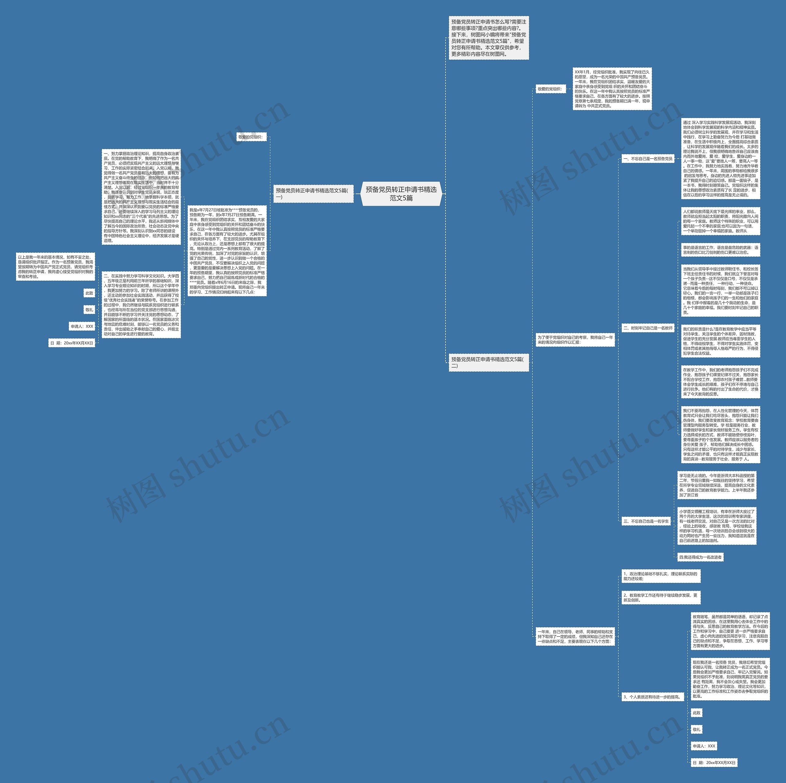预备党员转正申请书精选范文5篇思维导图