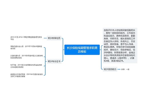 长沙保险续期管理求职简历模板