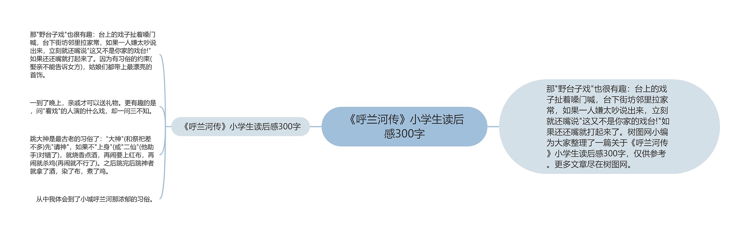 《呼兰河传》小学生读后感300字思维导图