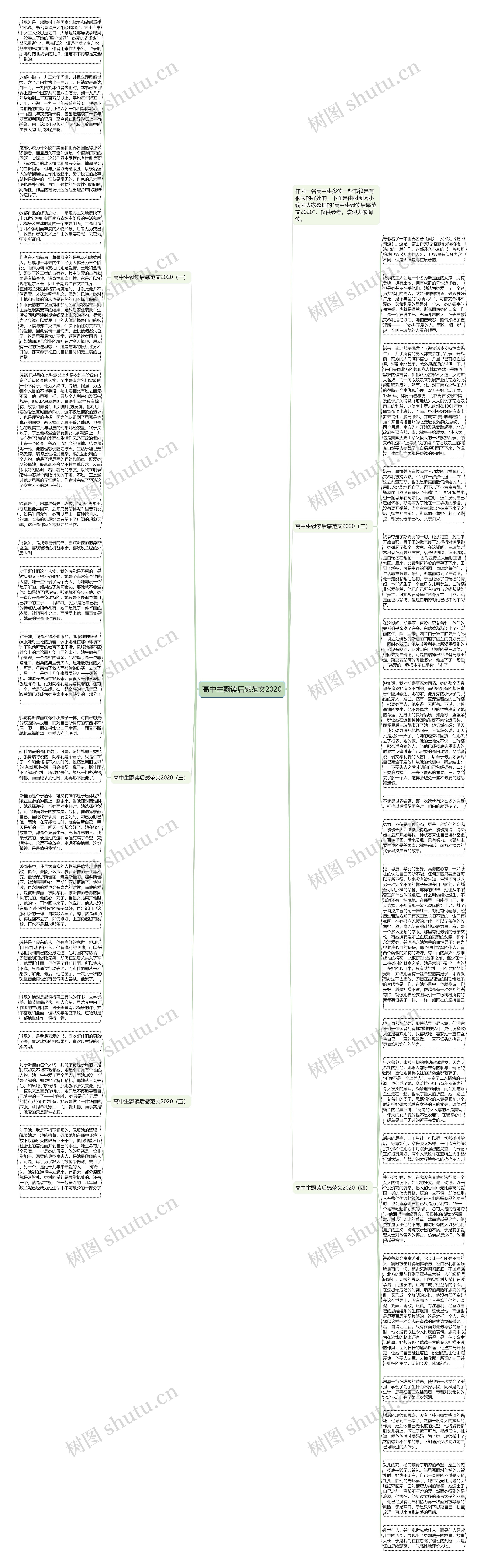 高中生飘读后感范文2020思维导图