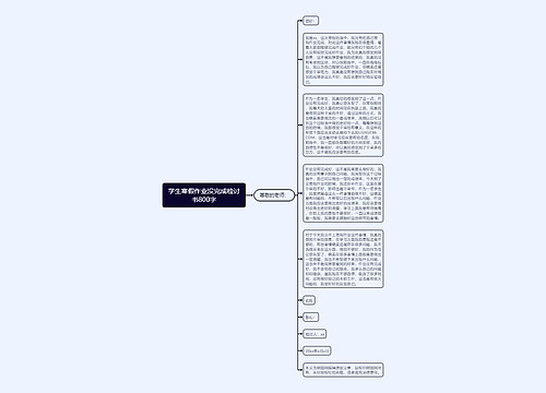 学生寒假作业没完成检讨书800字思维导图