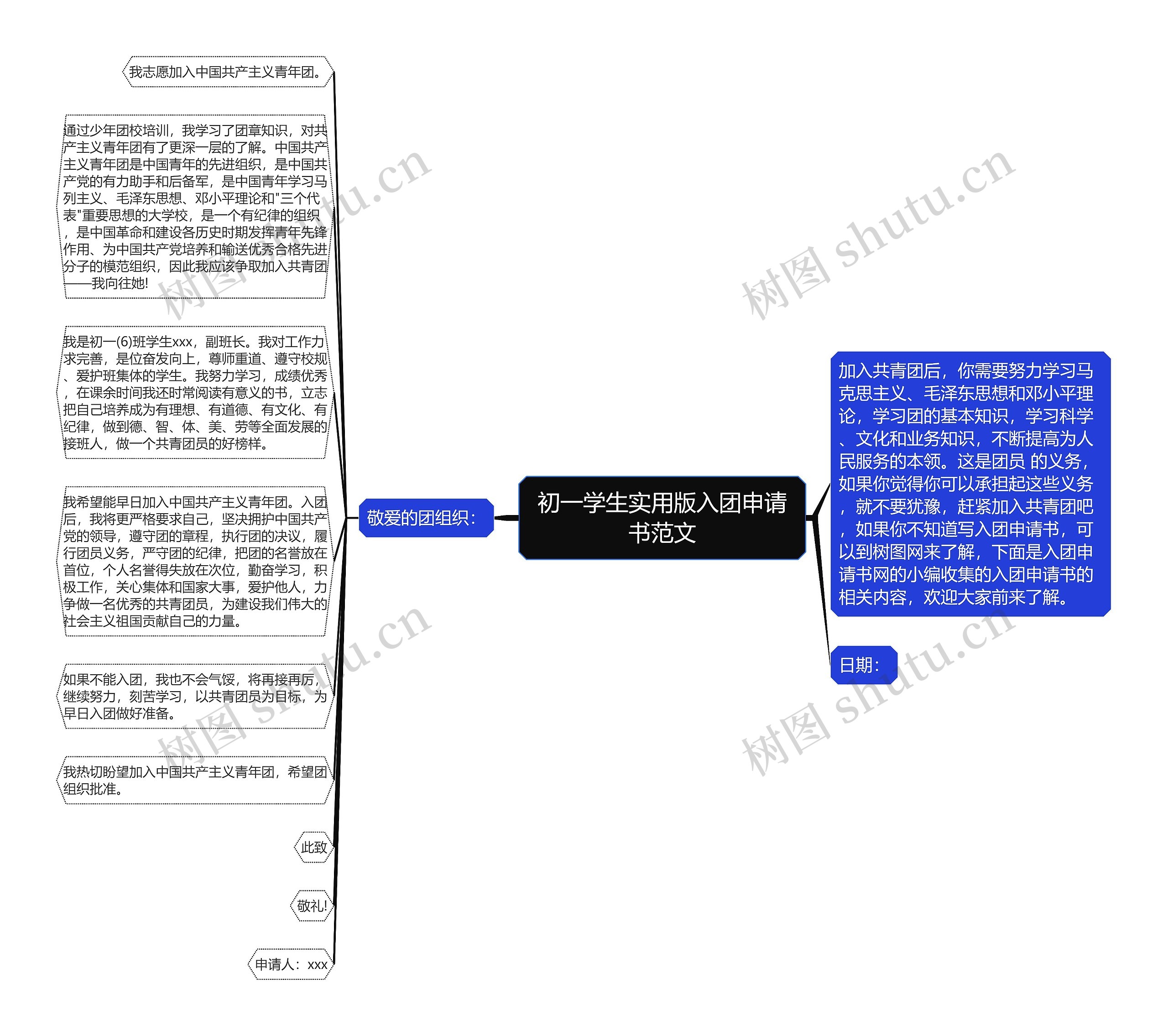 初一学生实用版入团申请书范文