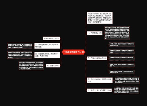 三季度采购部工作计划