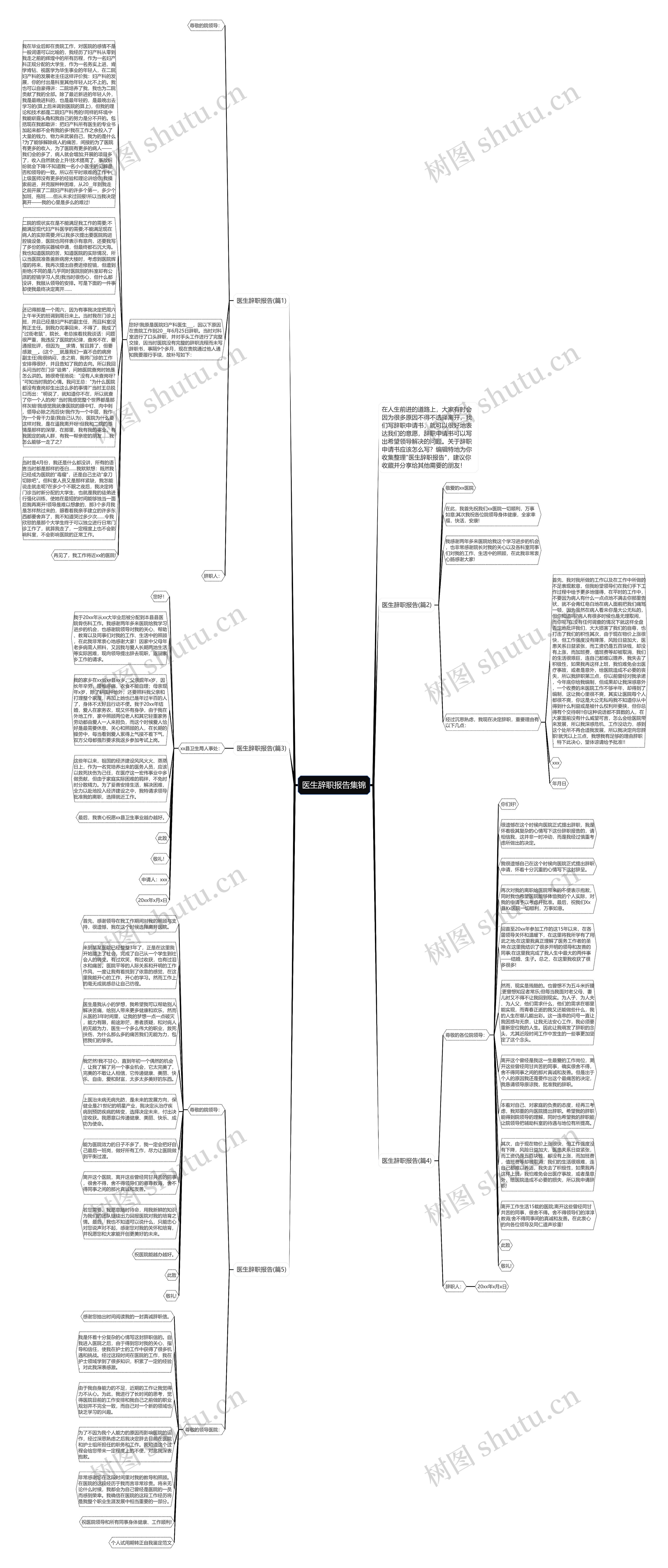 医生辞职报告集锦思维导图