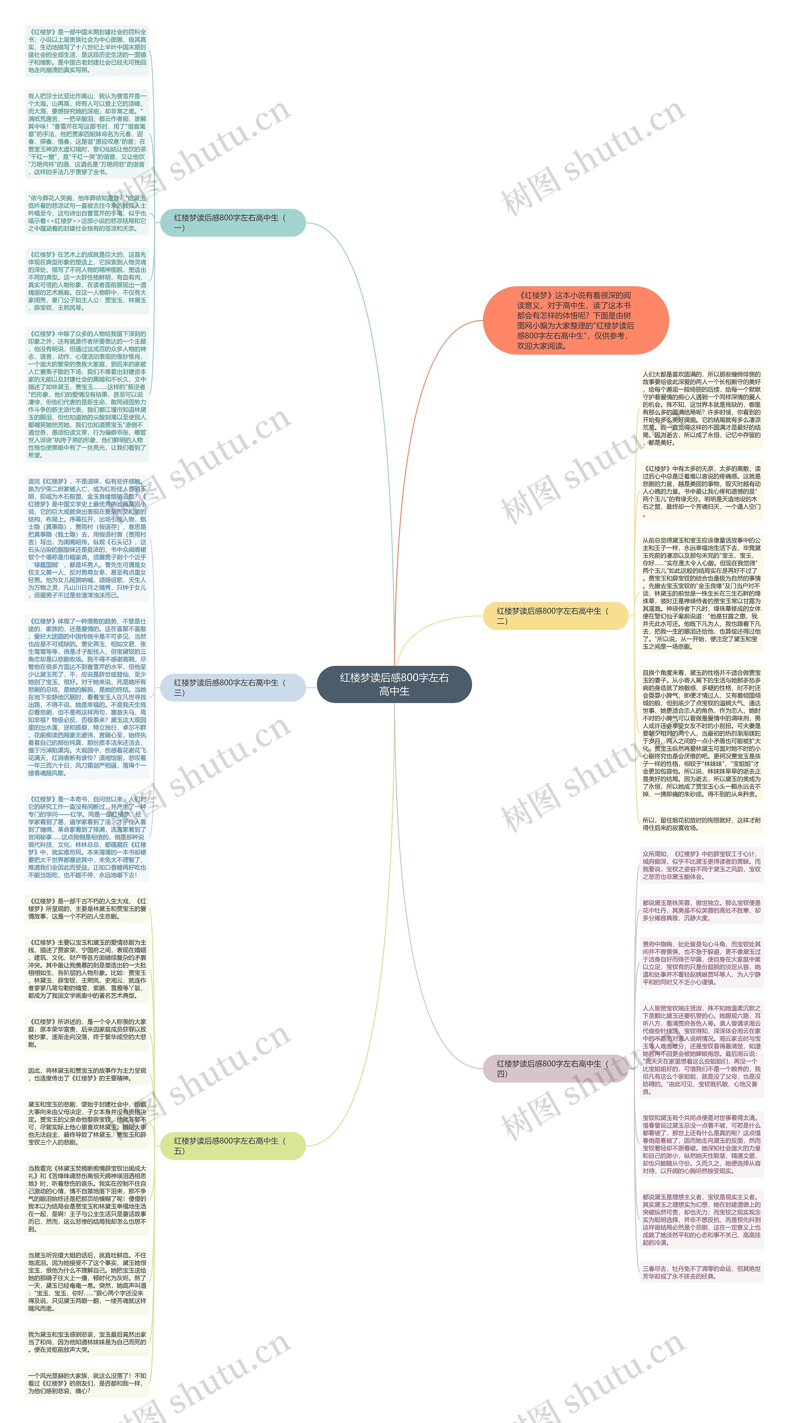 红楼梦读后感800字左右高中生思维导图