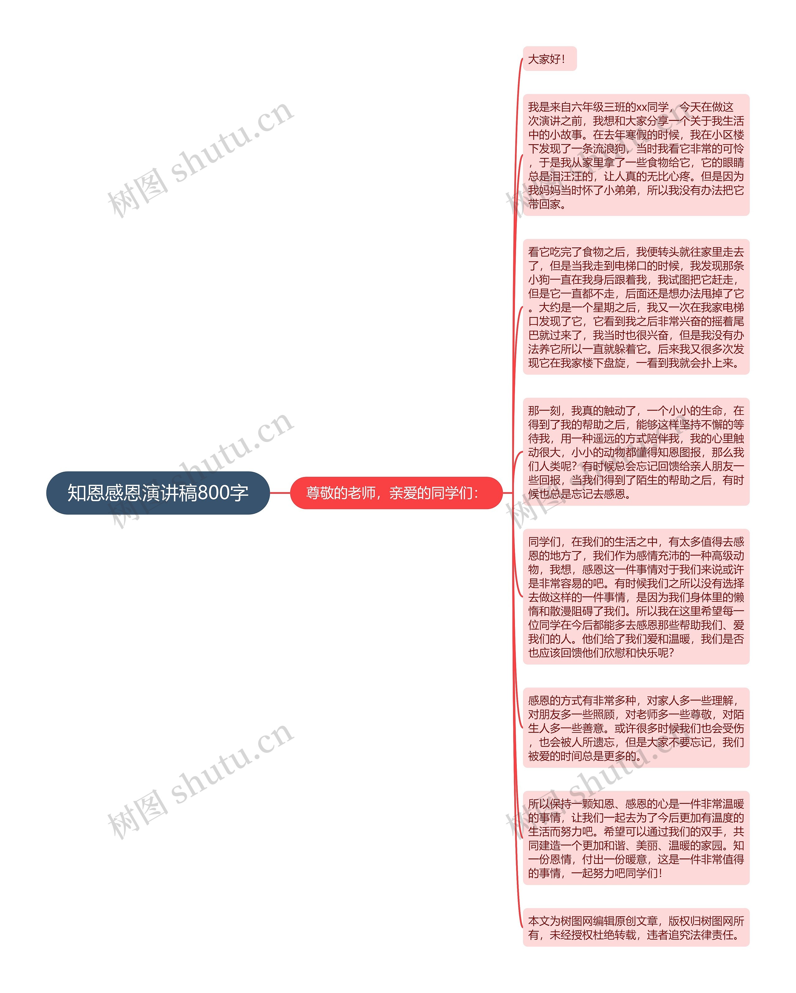 知恩感恩演讲稿800字思维导图