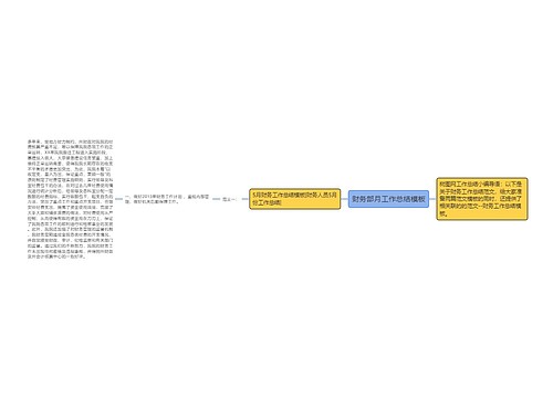 财务部月工作总结模板