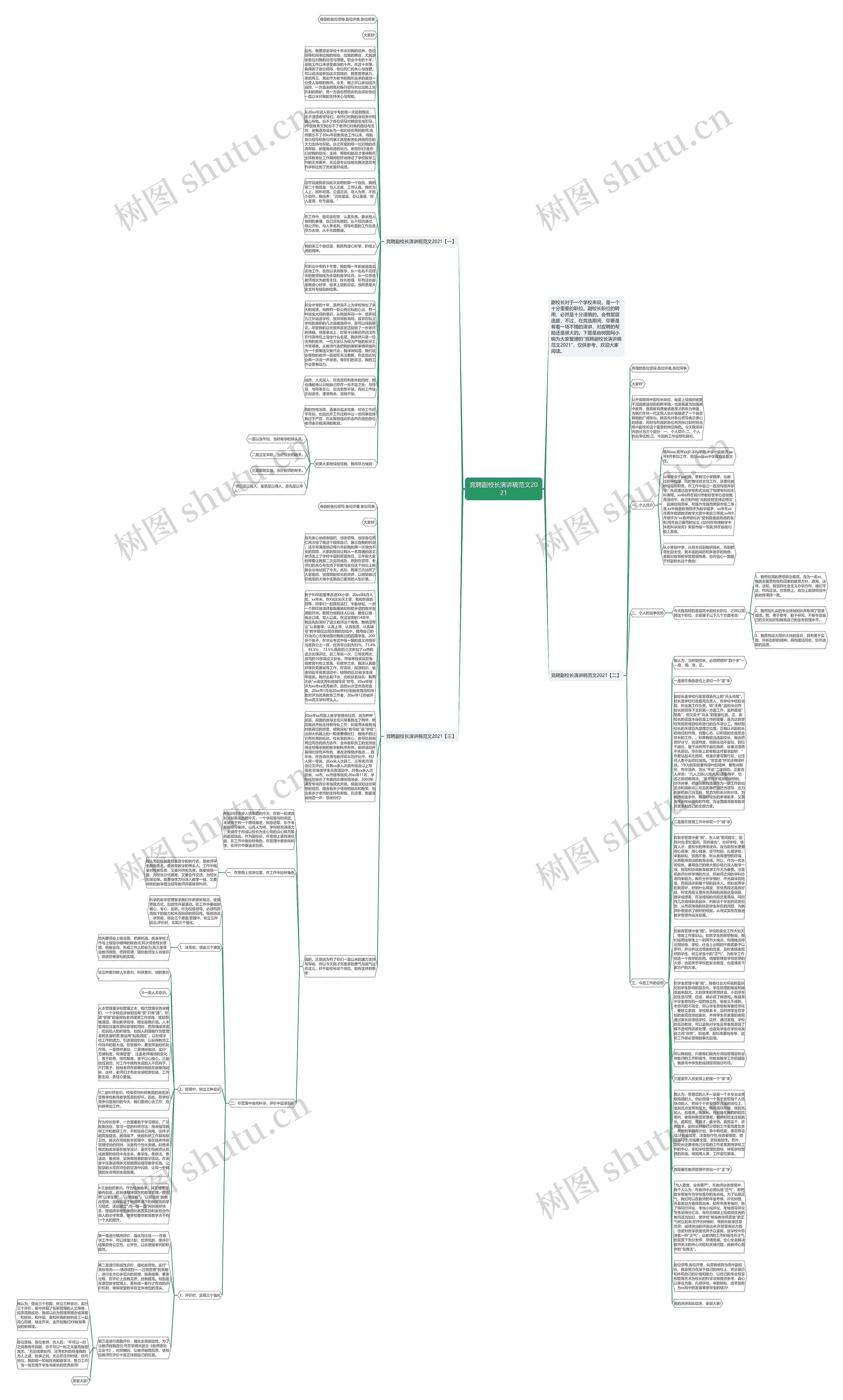 竞聘副校长演讲稿范文2021思维导图