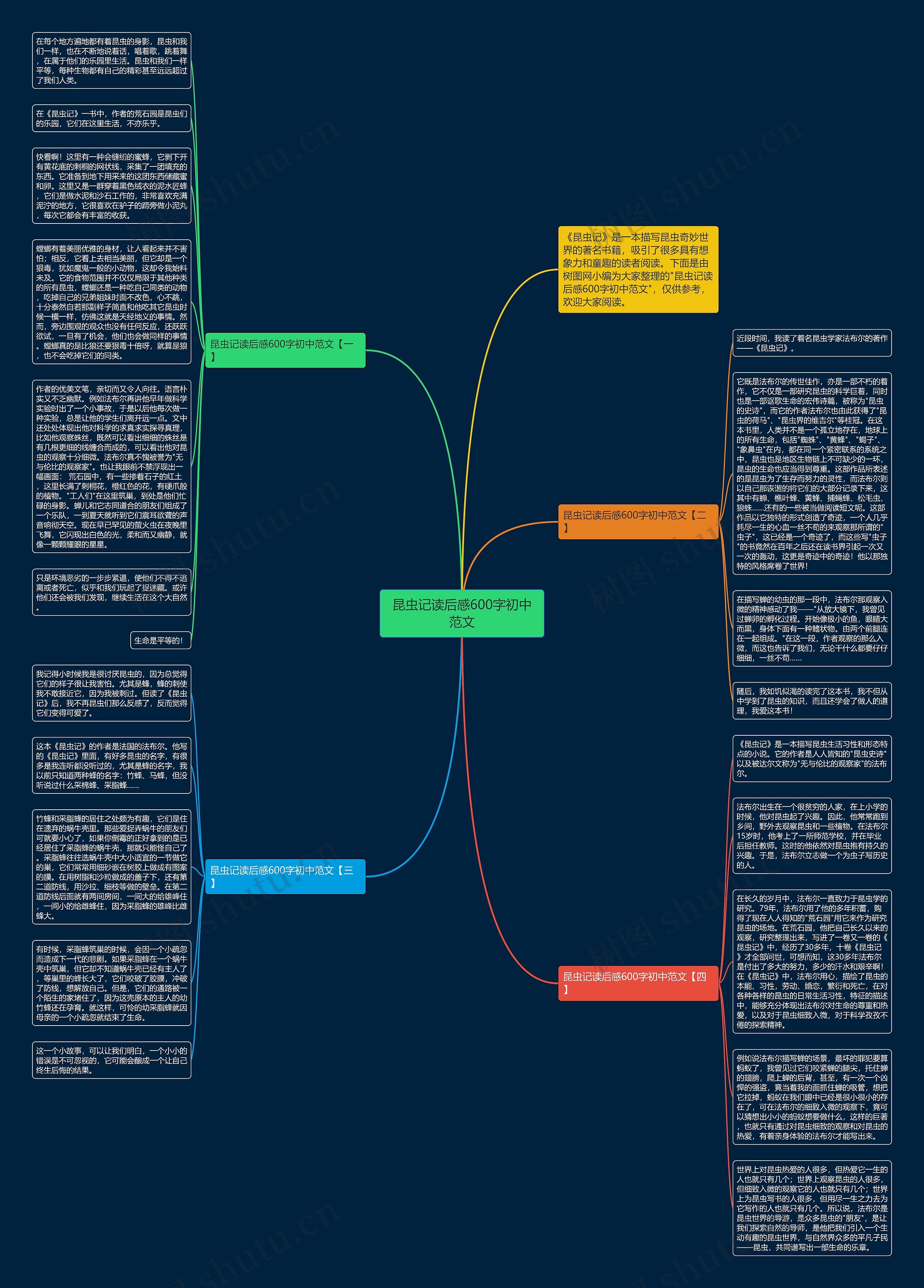 昆虫记读后感600字初中范文思维导图