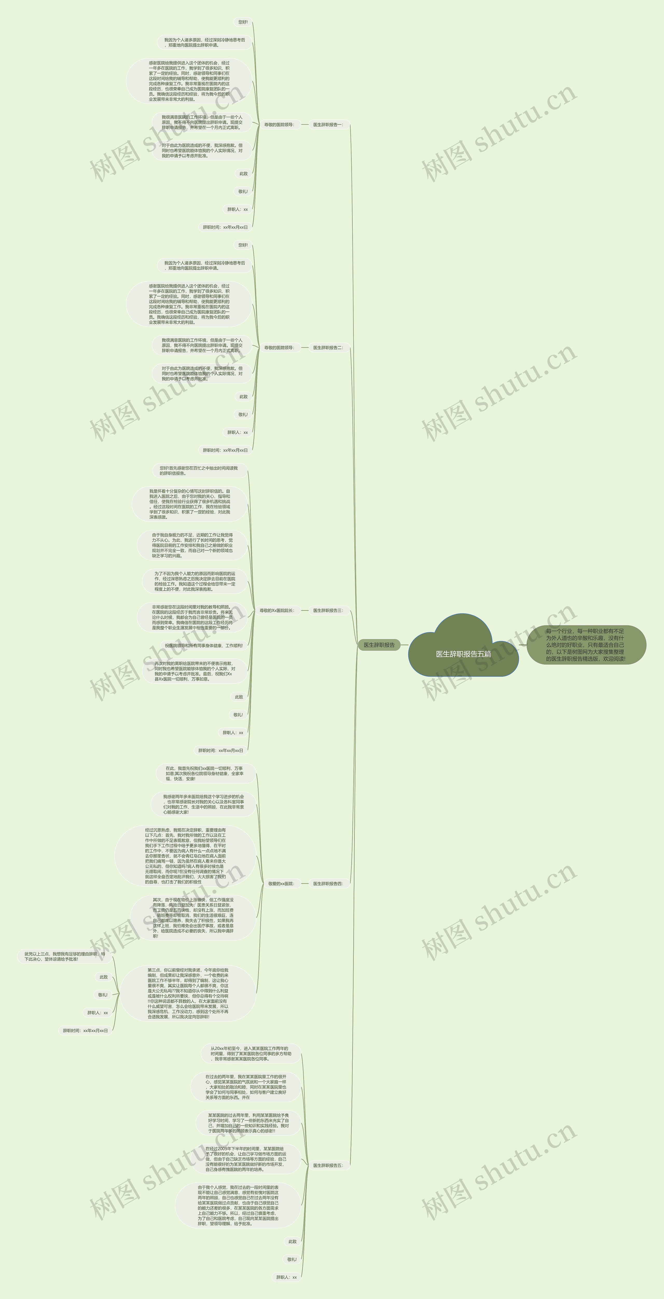 医生辞职报告五篇思维导图