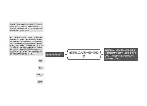 最新高二入团申请书200字