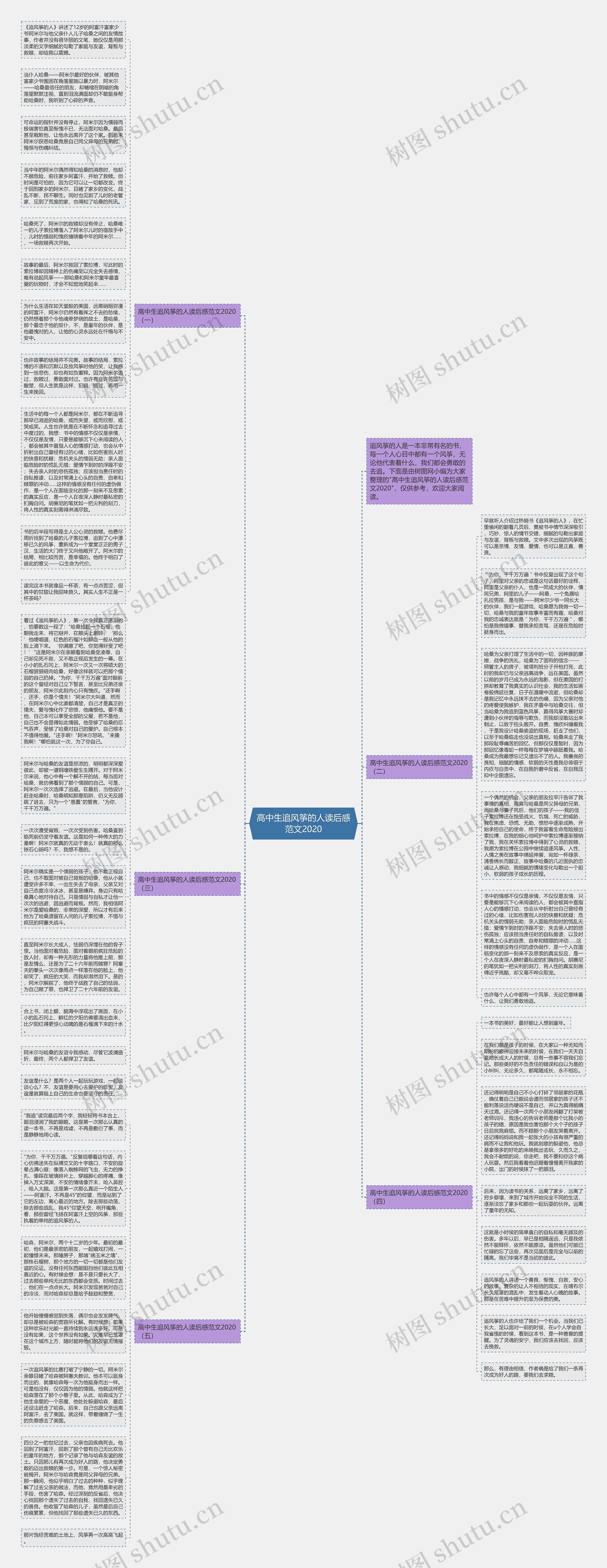 高中生追风筝的人读后感范文2020思维导图