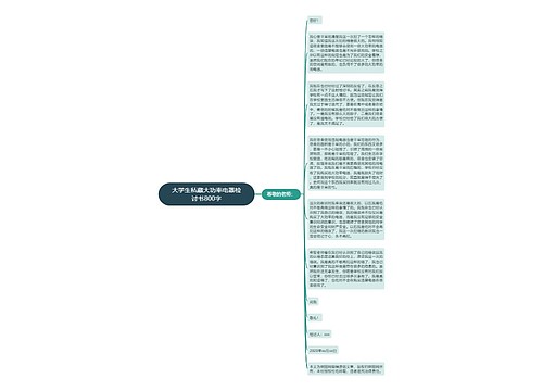 大学生私藏大功率电器检讨书800字