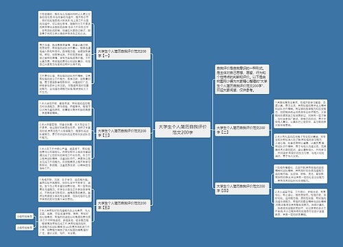 大学生个人简历自我评价范文200字