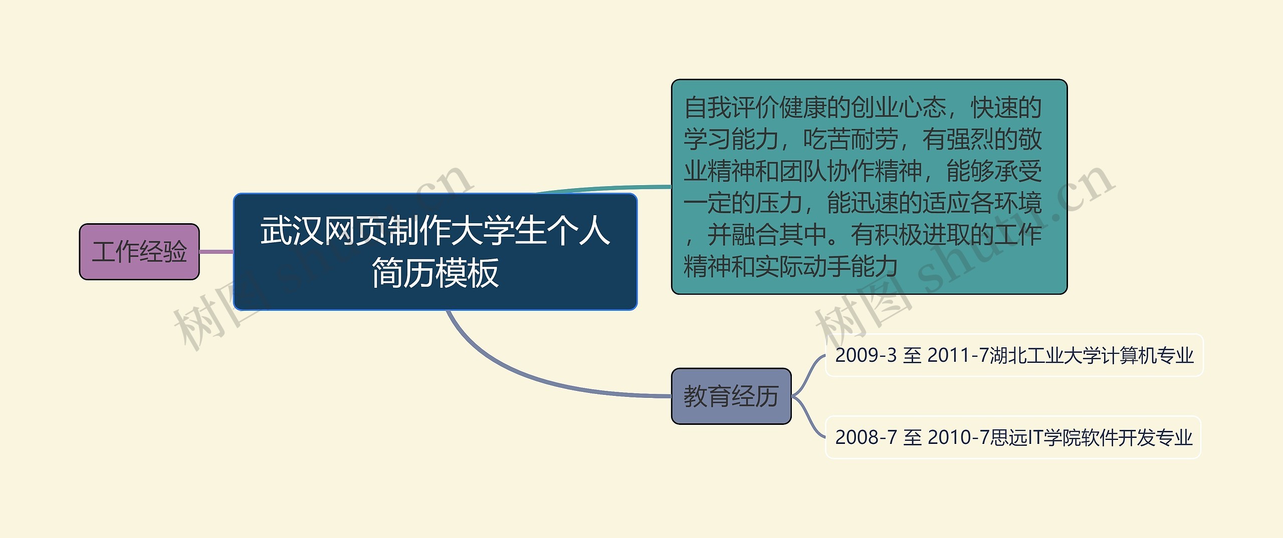 武汉网页制作大学生个人简历模板