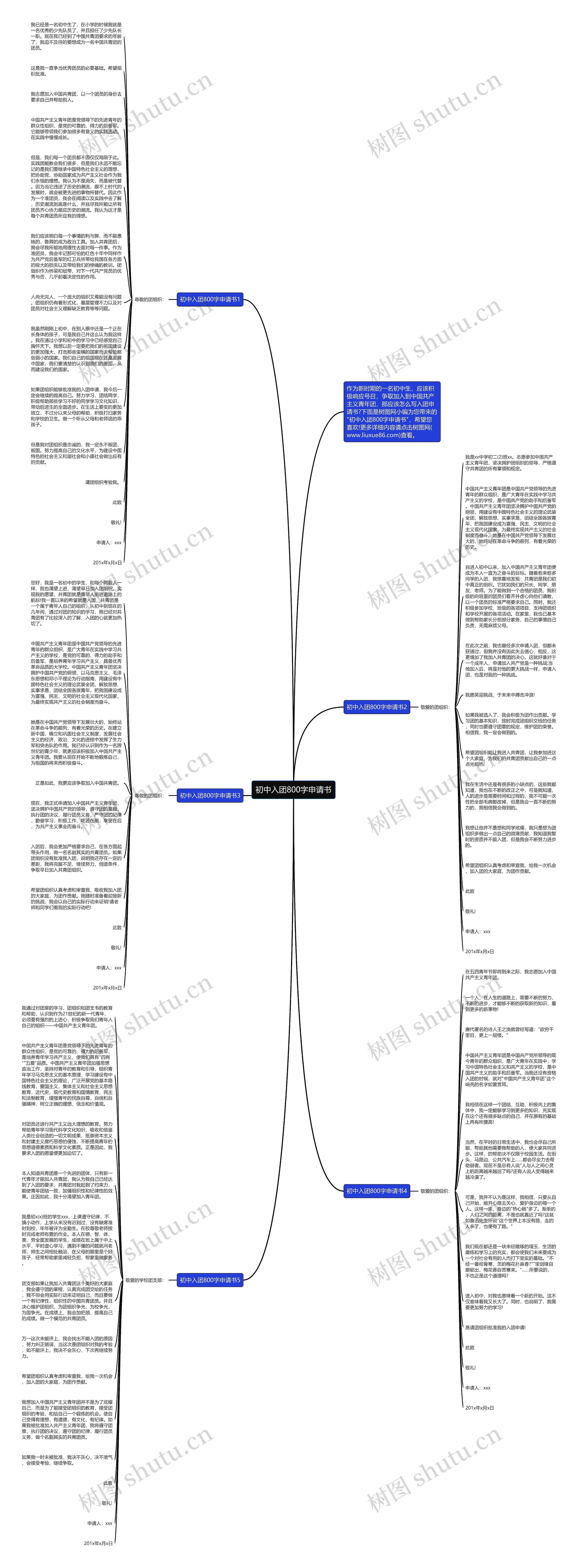 初中入团800字申请书思维导图
