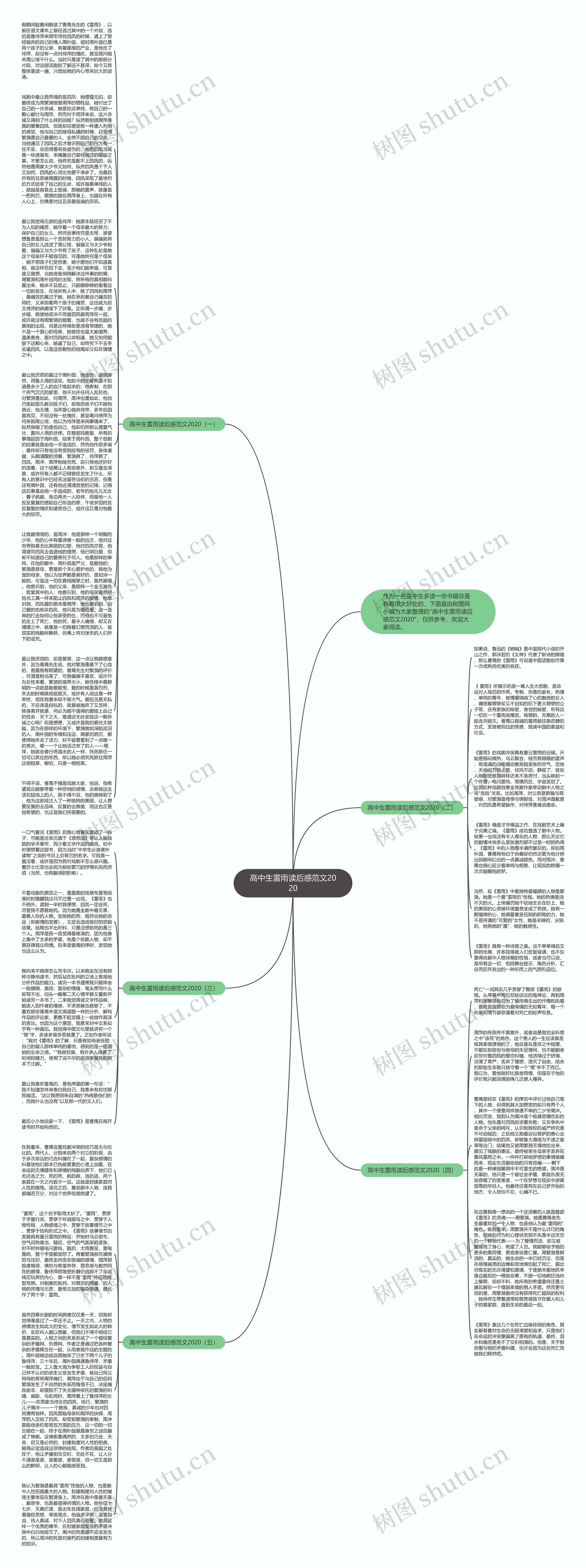 高中生雷雨读后感范文2020思维导图