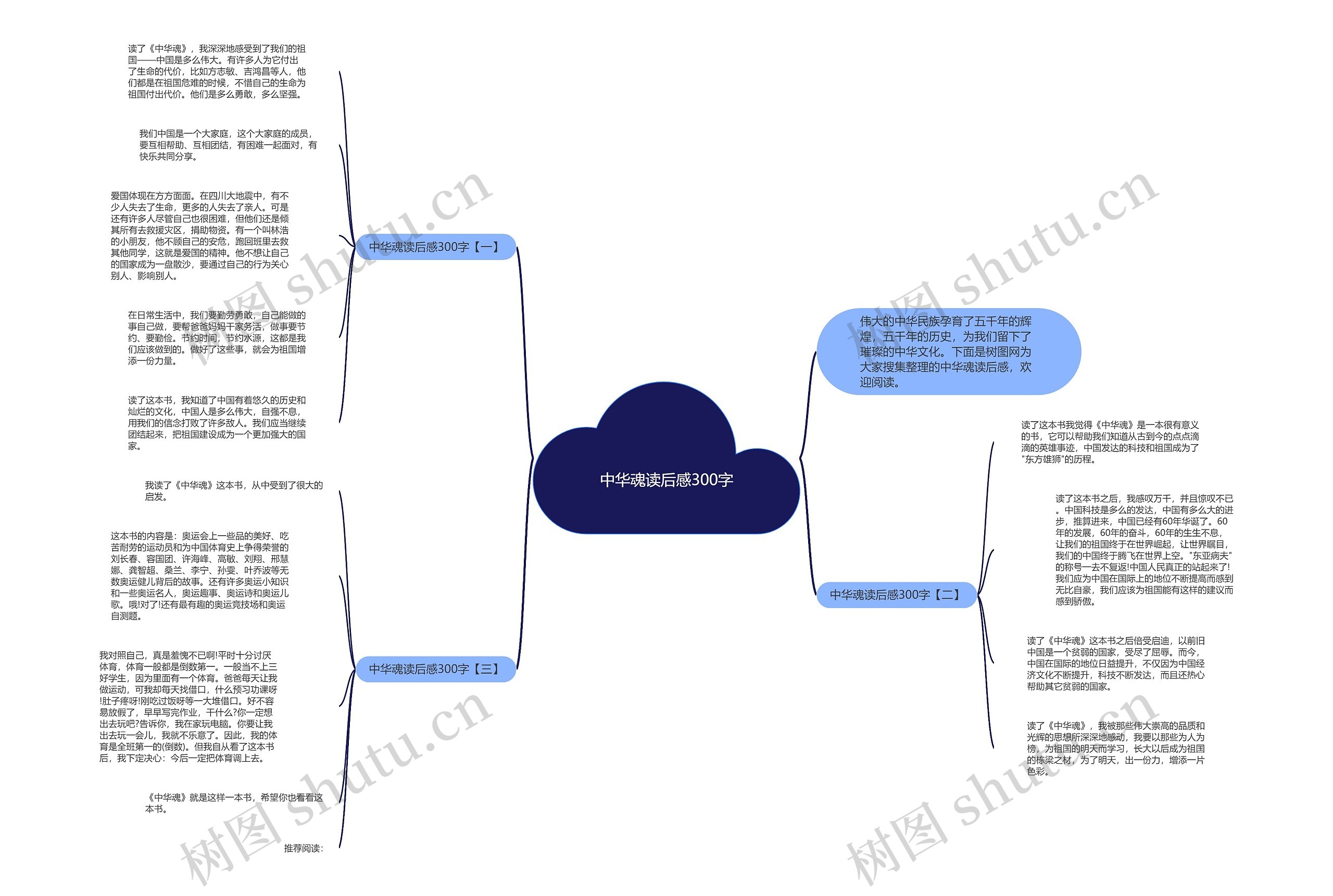 中华魂读后感300字思维导图