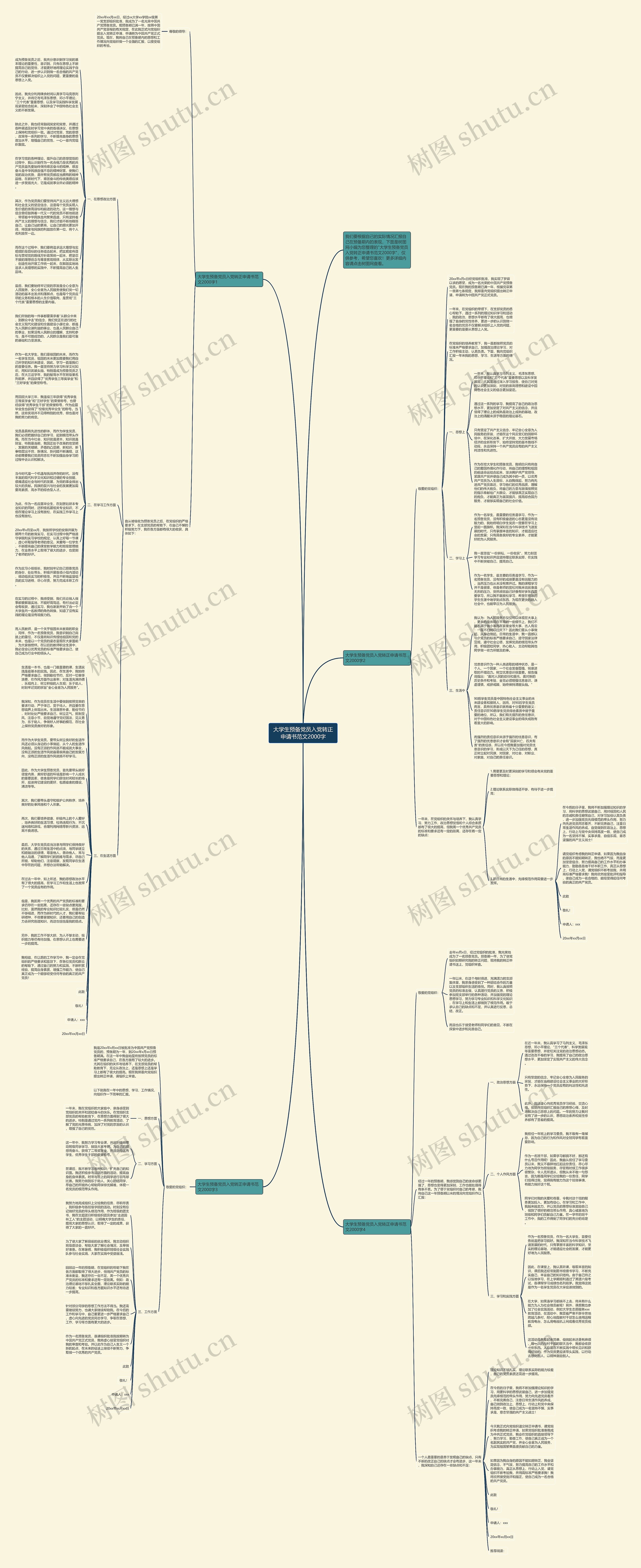 大学生预备党员入党转正申请书范文2000字思维导图