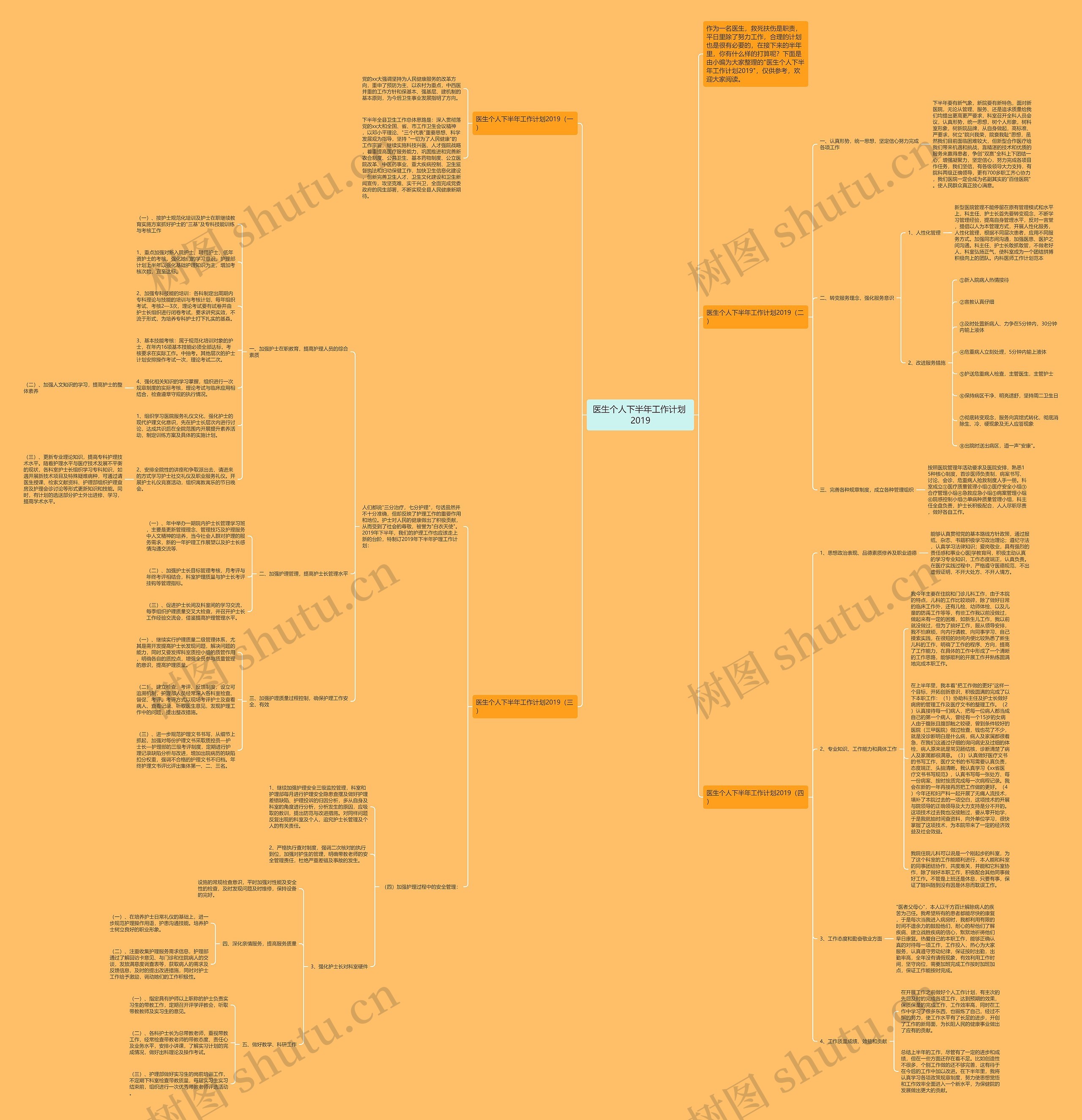 医生个人下半年工作计划 2019思维导图