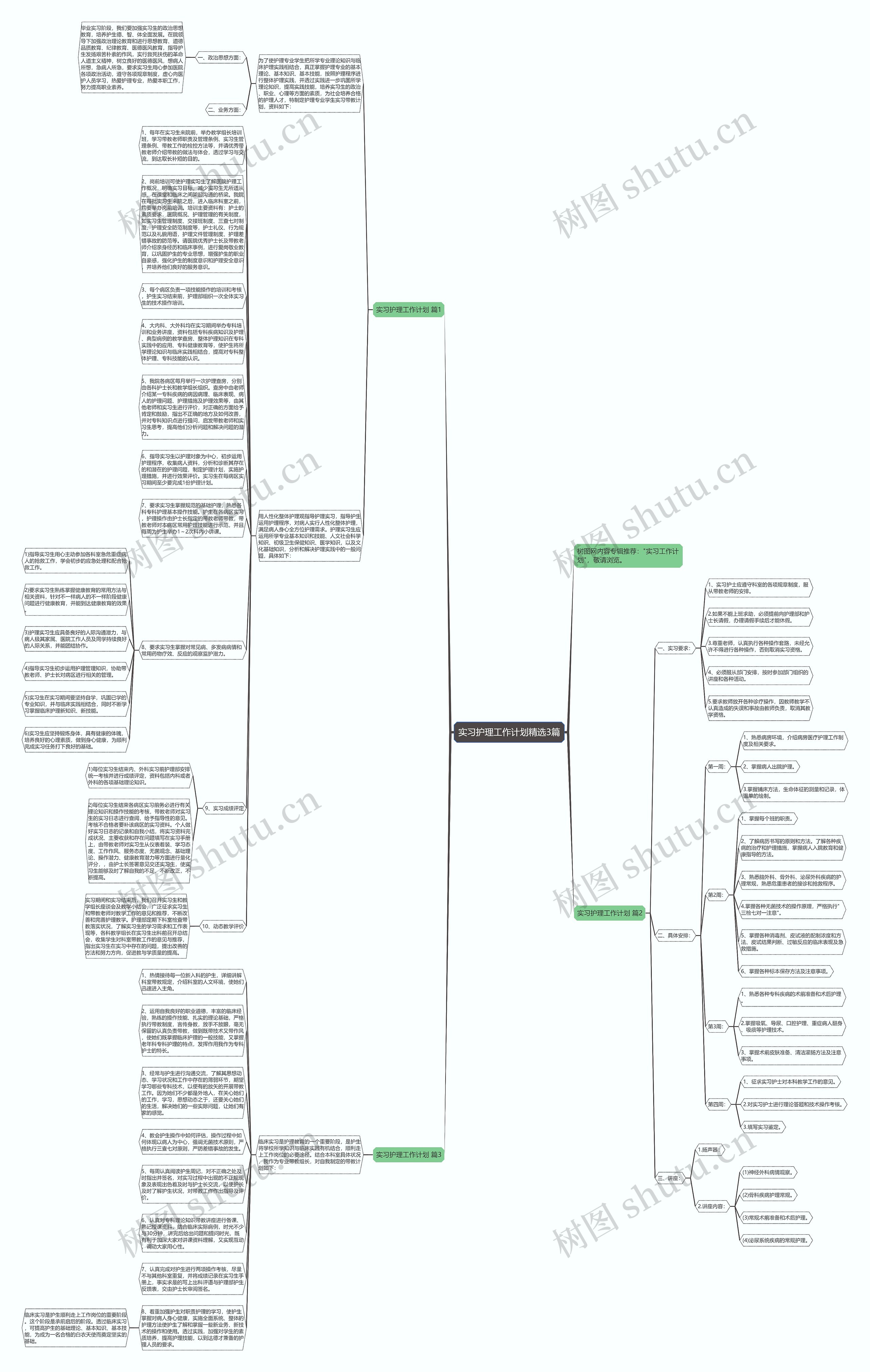 实习护理工作计划精选3篇思维导图
