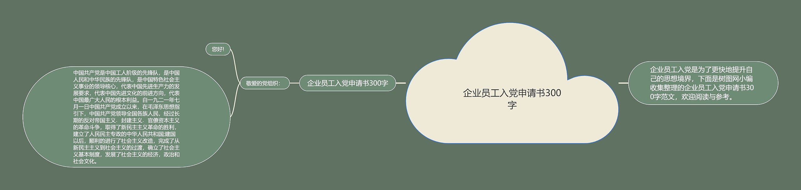 企业员工入党申请书300字思维导图