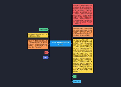 初一入团申请书300字例文12月