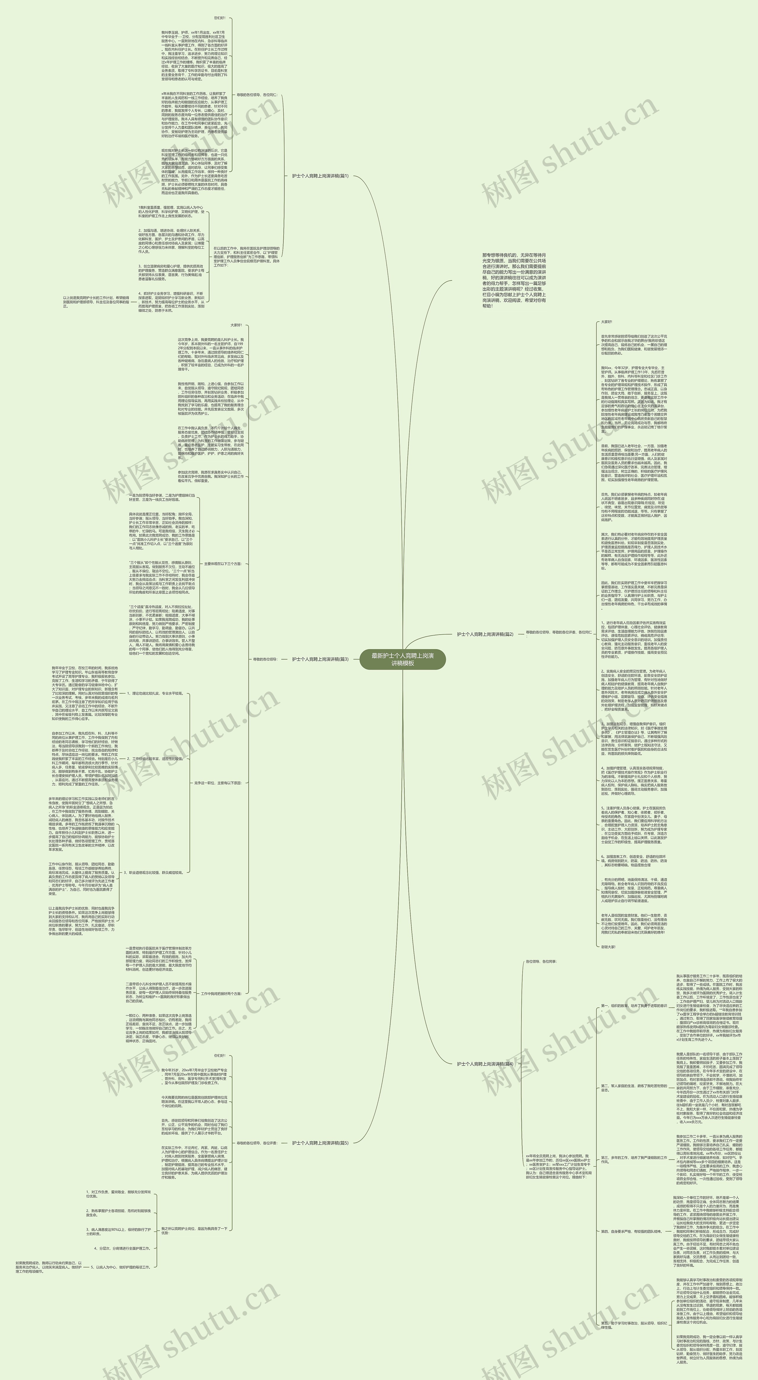 最新护士个人竞聘上岗演讲稿思维导图